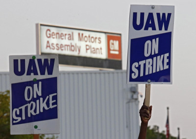 Trabalhadores da GM em greve. Setembro 2019.