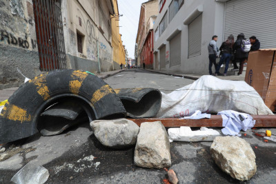 Barricada em La Paz.
