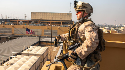 Exército americano na Embaixada em Bagdade. Janeiro de 2020.