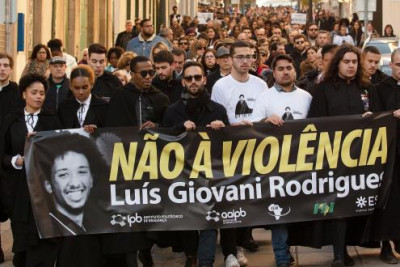 Marcha silenciosa em homenagem a Luís Giovani, estudante cabo-verdiano assassinado em Bragança. Janeiro de 2020. 