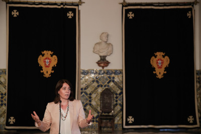 Catarina Martins à saíde da audiência com o Presidente da República.