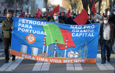 Protesto dos trabalhadores da Galp.