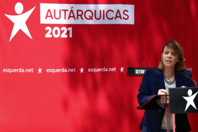 Catarina Martins em Setúbal. Foto de ANTÓNIO COTRIM/Lusa.