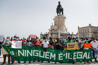 Manifestação de imigrantes este domingo em Lisboa.