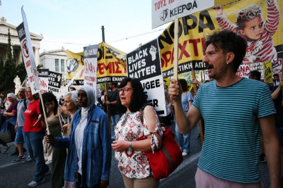 Manifestação em Atenas