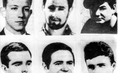 Imagem dos seis condenados à morte no Processo de Burgos.