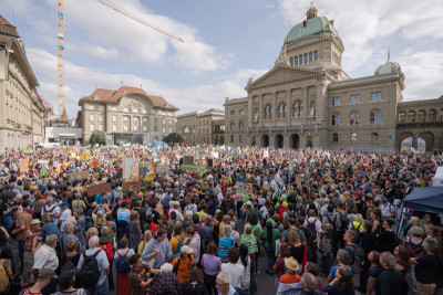 Manifestação de sábado em Berna.