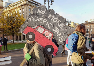 Ação de rua por melhores transportes ´blicos esta quarta-feira em Glasgow.