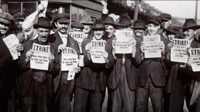 Trabalhadores de Seattle em greve em 1919.