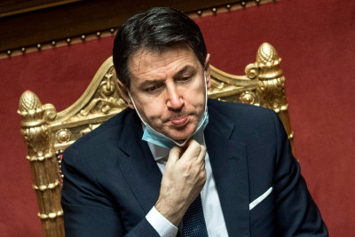 Giuseppe Conte, primeiro-ministro de Itália, 19 de janeiro de 2021 – Foto de Roberto Maldonado/Lusa/Epa