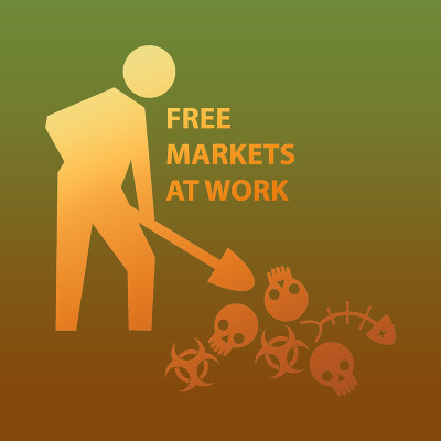 Mercados livres a trabalhar. Ilustração de  ⋯ L I Z ⋯/Flickr.