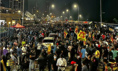 Manifestações no Sri Lanka. Foto publicada pelo LAnticapitaliste.