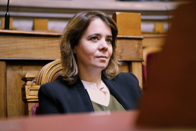 Catarina Martins no Parlamento. Foto de Ana Mendes.