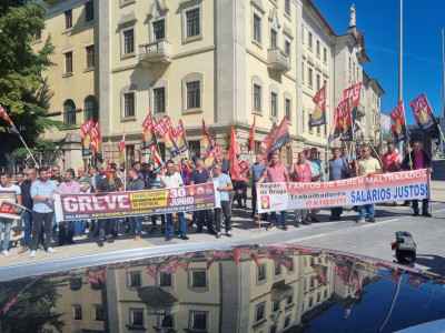 Trabalhadores das Águas de Portugal em luta. Foto do STAL.