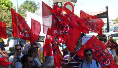 Manifestação de vigilantes. Foto do STAD.