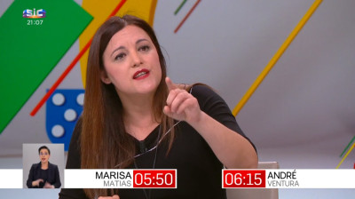 Marisa Matias no debate com André Ventura.