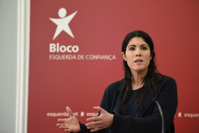 Mariana Mortágua na sede do Bloco.