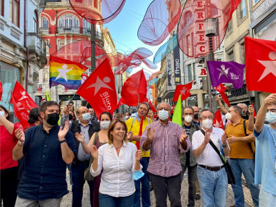 O Bloco de Esquerda realizou um comício na cidade do Porto - Foto de Andreia Quartau