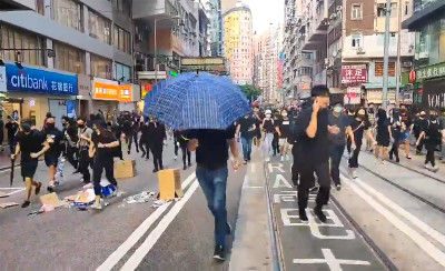 Protesto em Hong Kong.