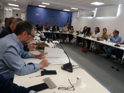 Reunião negocial entre sindicatos e Ministério da Educação. Foto da Fenprof.