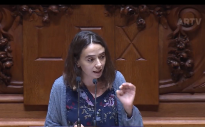 Maria Manuel Rola na Assembleia da República esta sexta-feira.