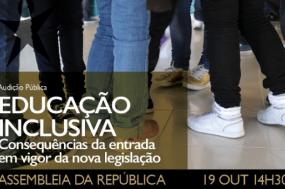 Audição pública sobre Educação Inclusiva é hoje às 14h30 na Assembleia da República, em Lisboa