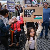  Manifestação em Lisboa contra o massacre na Palestina 