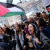 Manifestação em Lisboa contra o massacre na Palestina 