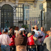 Piquete de greve na Escola Alexandre Herculano, Porto