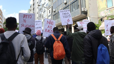 Migrantes dos Anjos em naifestação