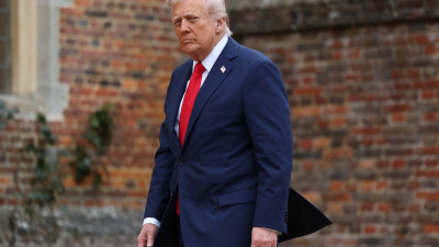 Trump na sua visita ao Reino Unido.