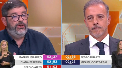 Sérgio Aires e Pedro Duarte no debate na SIC