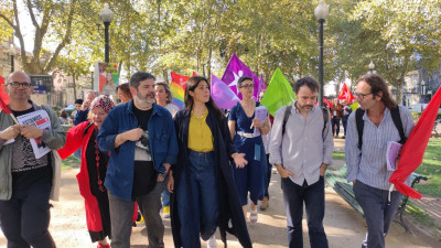 Sérgio Aires e Mariana Mortágua no último dia de campanha autárquica no Porto.
