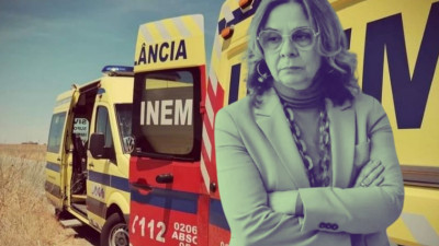 Ana Paula Martins e ambulâncias do INEM