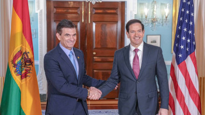 Rodrigo Paz e Marco Rubio.