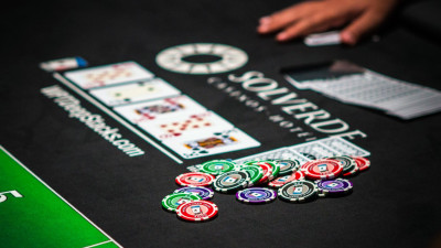 Mesa de jogo no casino da Solverde. 