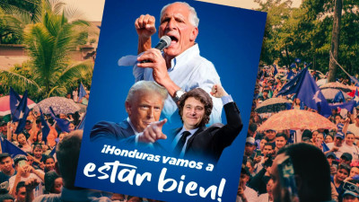 Cartaz publicado pelo candidato Nasry Asfura