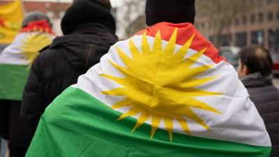Manifestação em defesa de Rojava, dia 23 de janeiro de 2026 em Saarbrücken. 