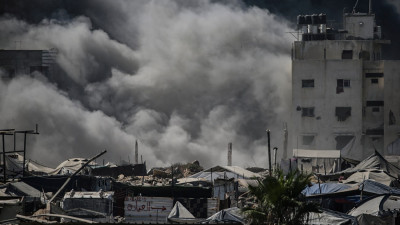 Bombardeamento israelita à cidade de Gaza em setembro de 2025