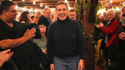 Mette Frederiksen em campanha