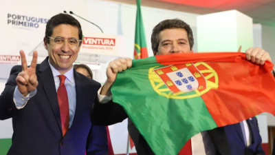 Rui Cristina e André Ventura. Foto publicada nas redes sociais do autarca do Chega.