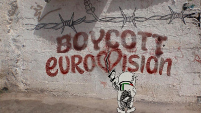 Imagem da campanha de boicote dos artistas á Eurovisão