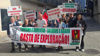Protesto dos trabalhadores da hotelaria no Porto