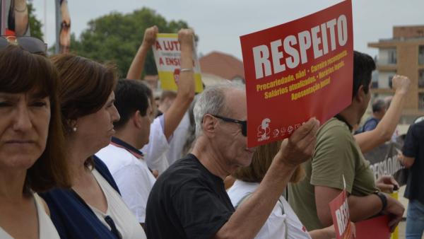 Professores em protesto esta quarta-feira em Coimbra. Foto da Fenprof.