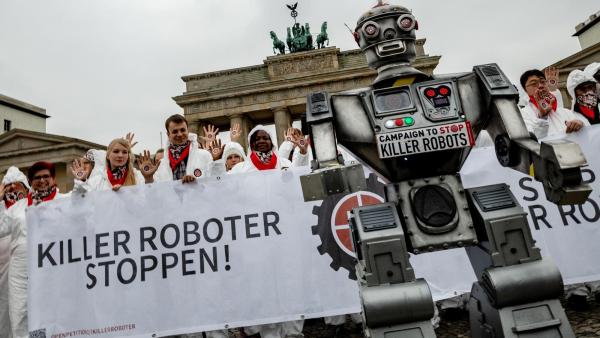 Imagem da campanha para parar os robôs assassinos. Foto de stopkillerrobots.org.