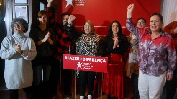 Alexandra Manes e candidatas do Bloco pela ilha Terceira