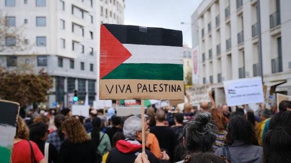 Manifestação de solidariedade com a Pelestina em Lisboa.