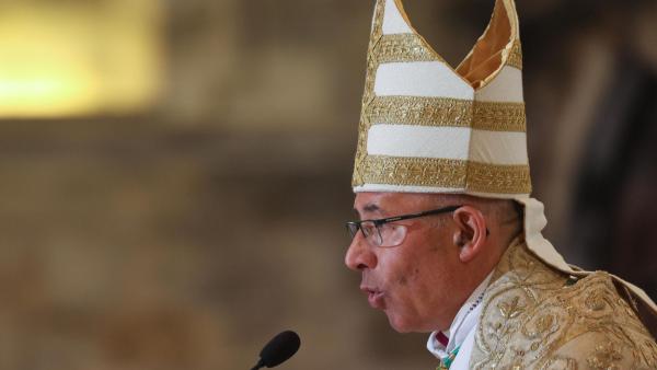 Rui Manuel Sousa Valério, patriarca de Lisboa da Igreja Católica, na missa de Natal em Lisboa. Foto de Tiago Petinga/Lusa.