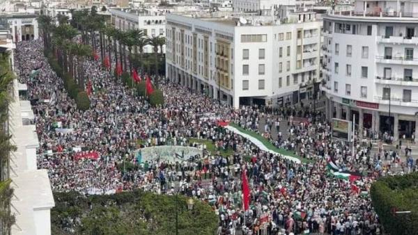Manifestação em Rabat.
