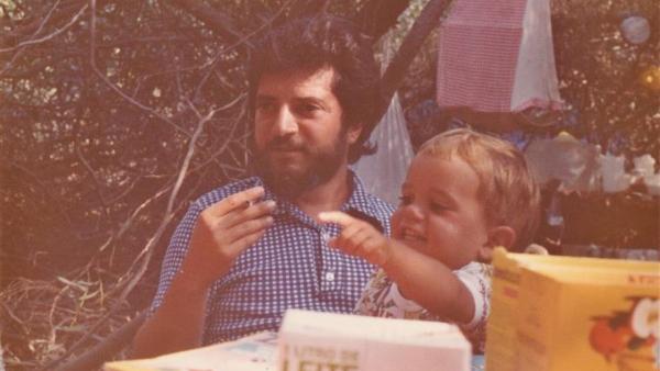 Manuel Gusmão com o filho José.